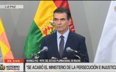 PAZ CLAUSURA EL MINISTERIO DE JUSTICIA Y PROMETE UNA NUEVA ERA SIN PERSECUCIÓN POLÍTICA