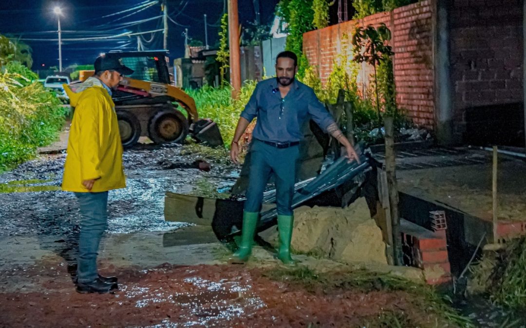 ALCALDE SUPERVISA TRABAJOS ANTE LLUVIAS INTENSAS PREVISTAS