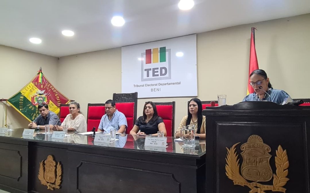 TED BENI DEFINE FRANJAS ELECTORALES PARA CANDIDATOS A ALCALDÍAS Y GOBERNACIÓN DEL DEPARTAMENTO